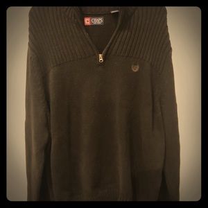 Chaps Large Black 1/4 zip sweater